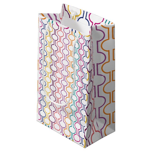 Colourful Open Circles Small Gift Bag (Front Angled)