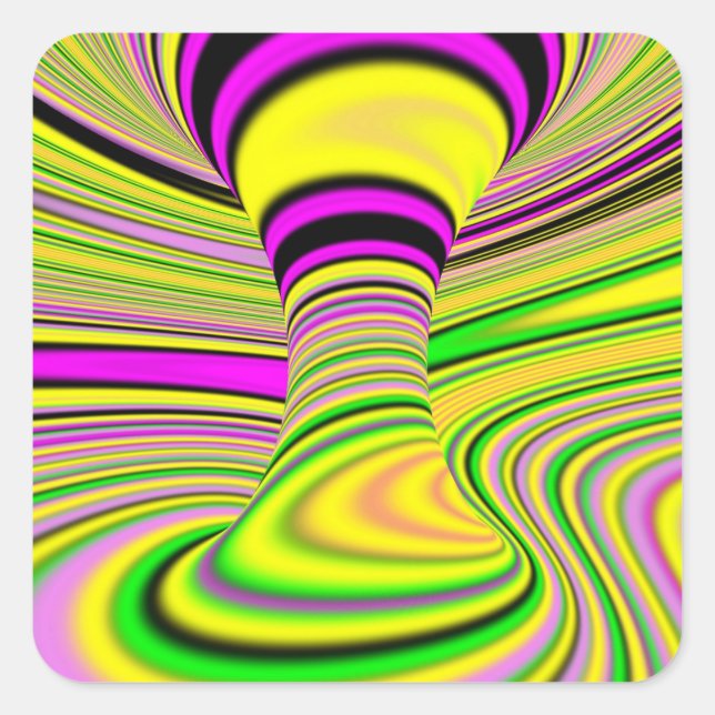 colourful Optical Illusion Square Sticker (Front)