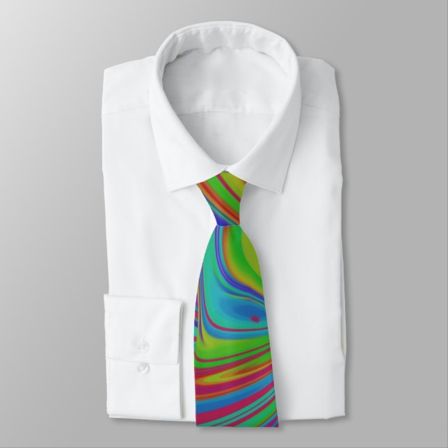 colourful Optical Illusion Tie (Tied)