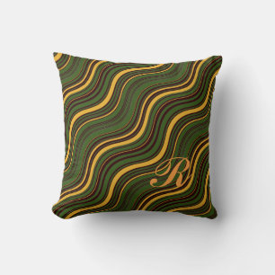 Colourful Optical Illusion Wavy Pattern Initial Cushion