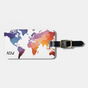 Colourful Oragami Map Travelers Luggage Tag