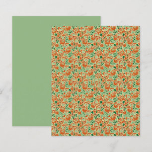Colourful Orange and Green Paisley Scrapbook Paper