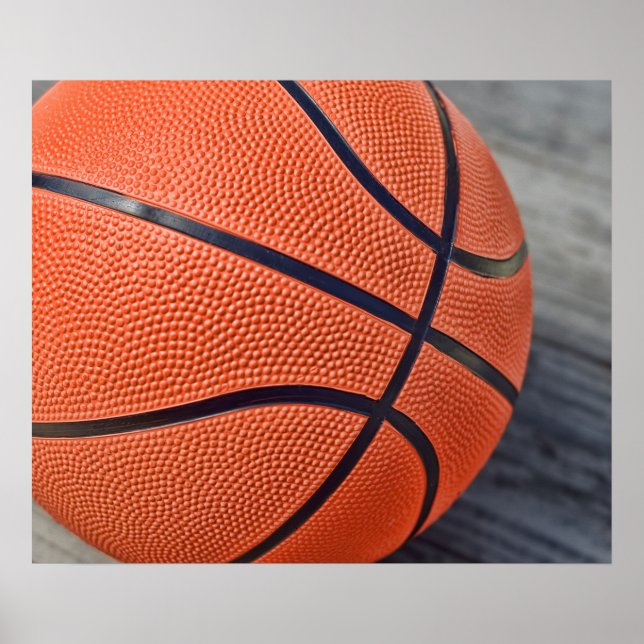 Colourful Orange Basketball Poster (Front)