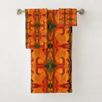 Colourful Orange Brown Brush Shapes Abstract