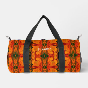 Colourful Orange Brown Shapes Abstract     Duffle Bag