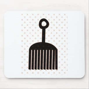Colourful Orange Ethnic Afro African American Hair Mouse Mat