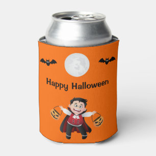 Colourful Orange Jumping Halloween Kids Party Can Cooler