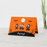Colourful Orange Jumping Halloween Kids Party