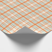 Colourful Orange Plaid Gift Wrap