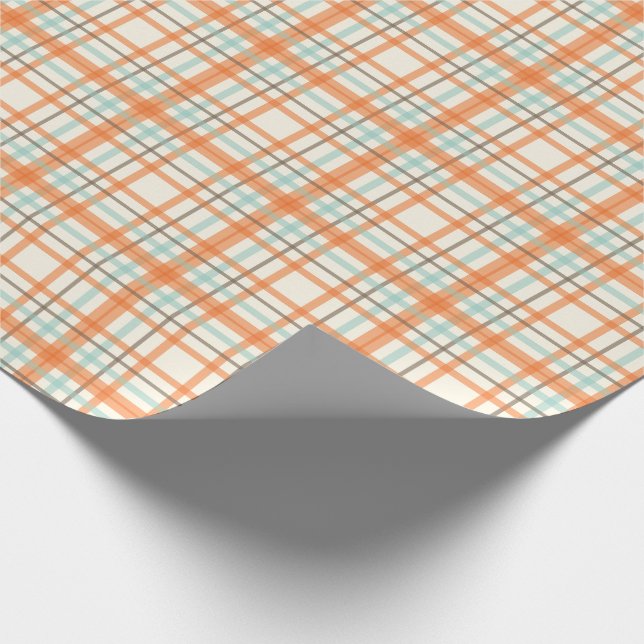 Colourful Orange Plaid Gift Wrap (Corner)