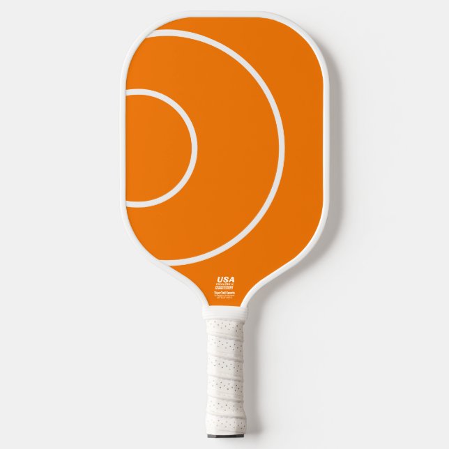 Colourful Orange Purple Dynamic Concentric Pattern Pickleball Paddle (Front)