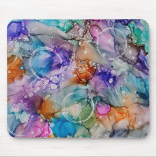 Colourful orange, purple, pink, blue abstract Art Mouse Mat