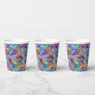 Colourful orange, purple, pink, blue abstract Art Paper Cups