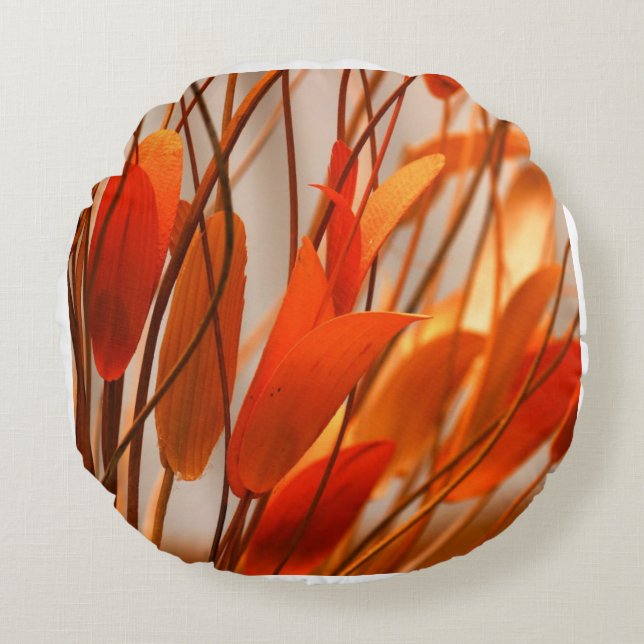 Colourful orange round cushion (Front)