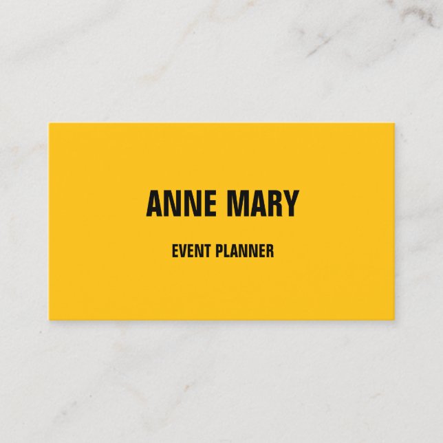 Colourful Orange Yellow Bright Event Planner  2025 Business Card (Front)