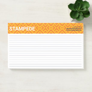 Colourful Orange Yellow Chevron Chequered Post-it Notes