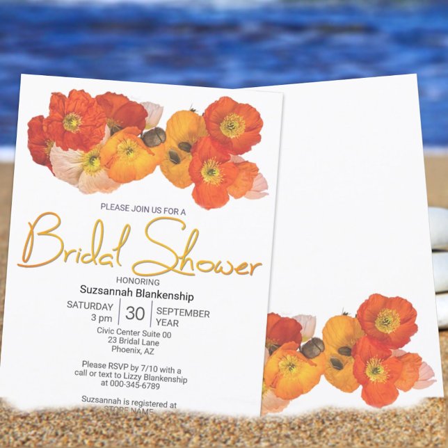 Colourful Orange Yellow White Poppies Template (Creator Uploaded)