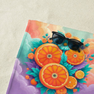 Colourful oranges beach towel