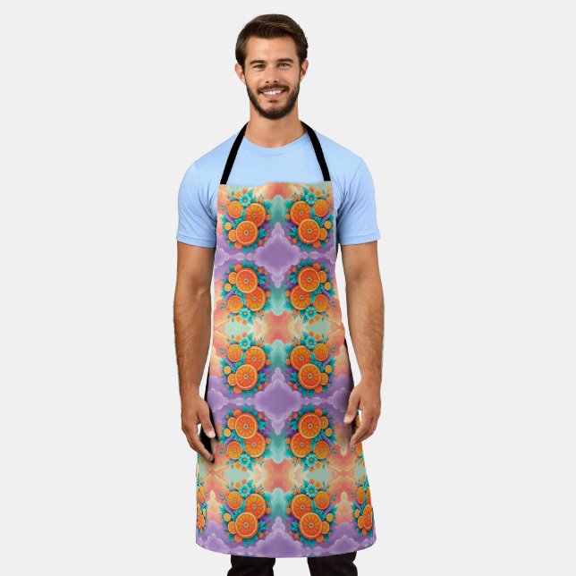 Colourful oranges for Fathers Day Apron (Worn)