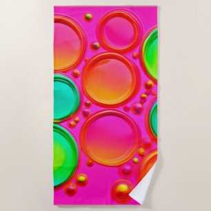 Colourful Orb Abstract Art Beach Towel
