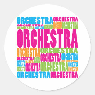 Colourful Orchestra Classic Round Sticker