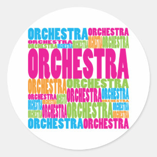 Colourful Orchestra Classic Round Sticker