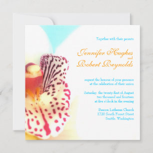Colourful Orchid Wedding Invitation