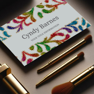 Colourful Organic Glittery Design on Any Colour Business Card