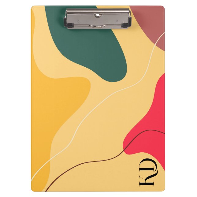 Colourful organic shapes abstract background clipboard (Front)