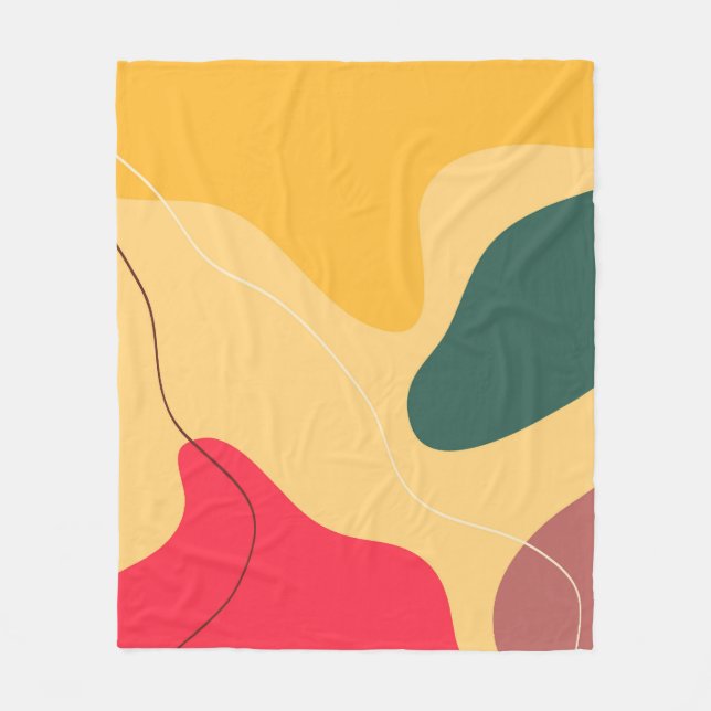 Colourful organic shapes abstract background fleece blanket (Front)