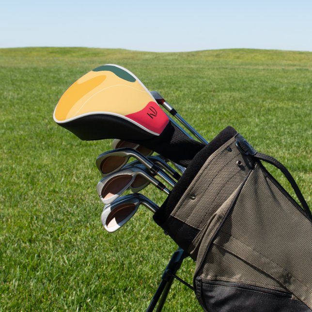 Colourful organic shapes abstract background golf head cover (In Situ)