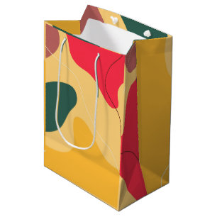 Colourful organic shapes abstract background medium gift bag