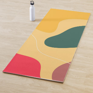 Colourful organic shapes abstract background yoga mat