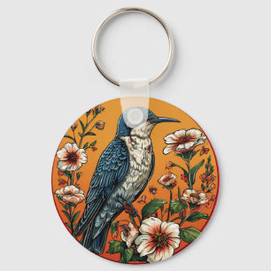 Colourful Oriental cuckoo Bird Key Ring