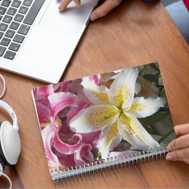 Colourful Oriental Lilies Floral Photo Notebook (In Situ)