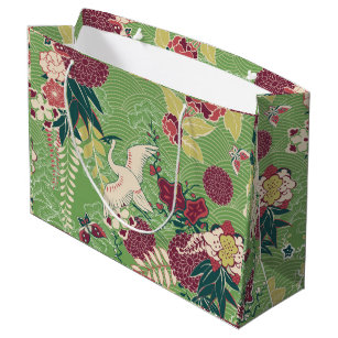 Colourful oriental silk pattern large gift bag