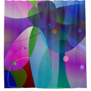Colourful original abstract art shower curtain