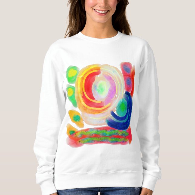 Colourful Original Abstract Art to Wear Sweatshirt (Front)