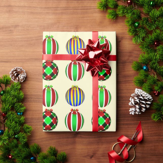 Colourful Ornament Christmas Wrapping Paper (Holiday Gift)