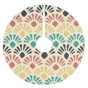 Colourful Ornament Shapes: Light Vintage Brushed Polyester Tree Skirt