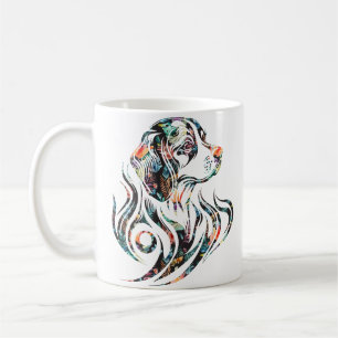 Colourful Ornamental Dog Logo Beagle Breed Coffee Mug