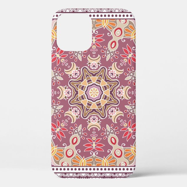 Colourful Ornamental Doodle: Symmetric Lace Patter Case-Mate iPhone Case (Back)