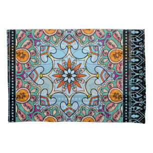 Colourful ornamental doodle: symmetric pattern. pillowcase