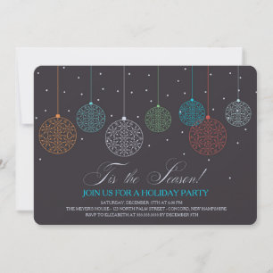 Colourful Ornaments - Holiday Party Invitations