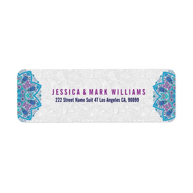 Colourful Ornate Floral Lace White Background (Front)