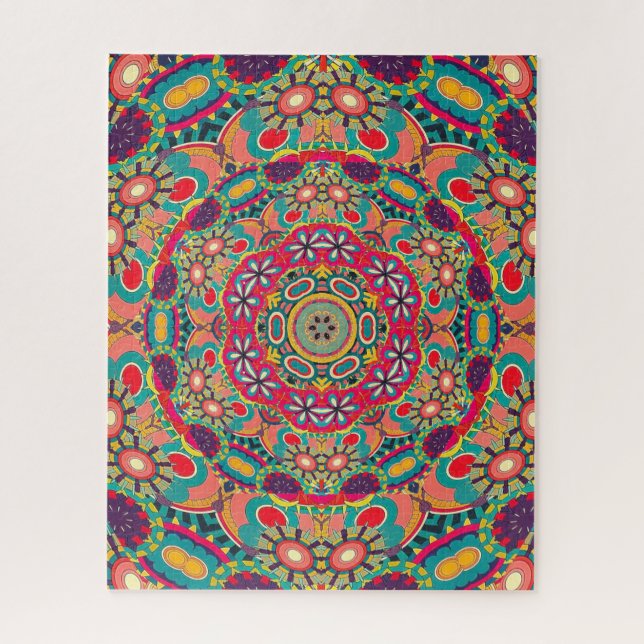 Colourful Ornate Kaleidoscope Mandala Pattern Jigsaw Puzzle (Vertical)