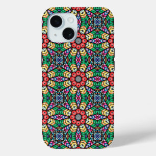 Colourful Ornate Kaleidoscope Pattern iPhone 15 Case