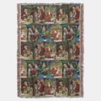 Colourful Ornate Victorian Christmas Card Collage