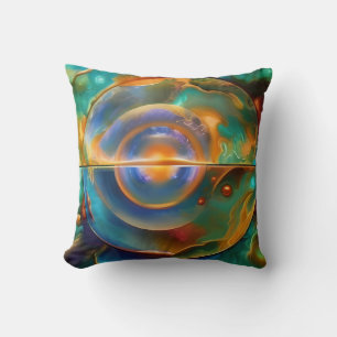 Colourful Otherworldly Abstract Cushion