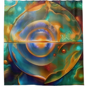Colourful Otherworldly Abstract Shower Curtain